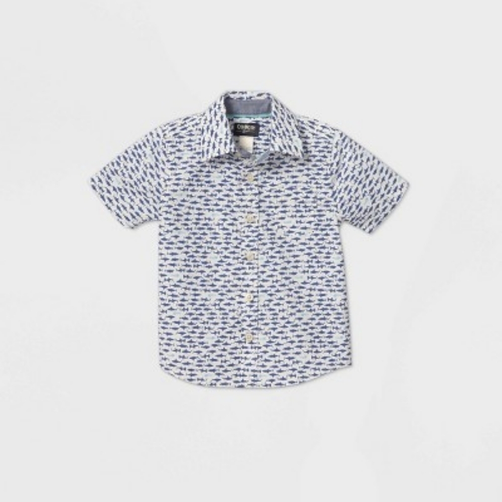 OshKosh B'gosh Toddler Boys' Short Sleeve Button-Down Shirt -ā Blue Size 2T